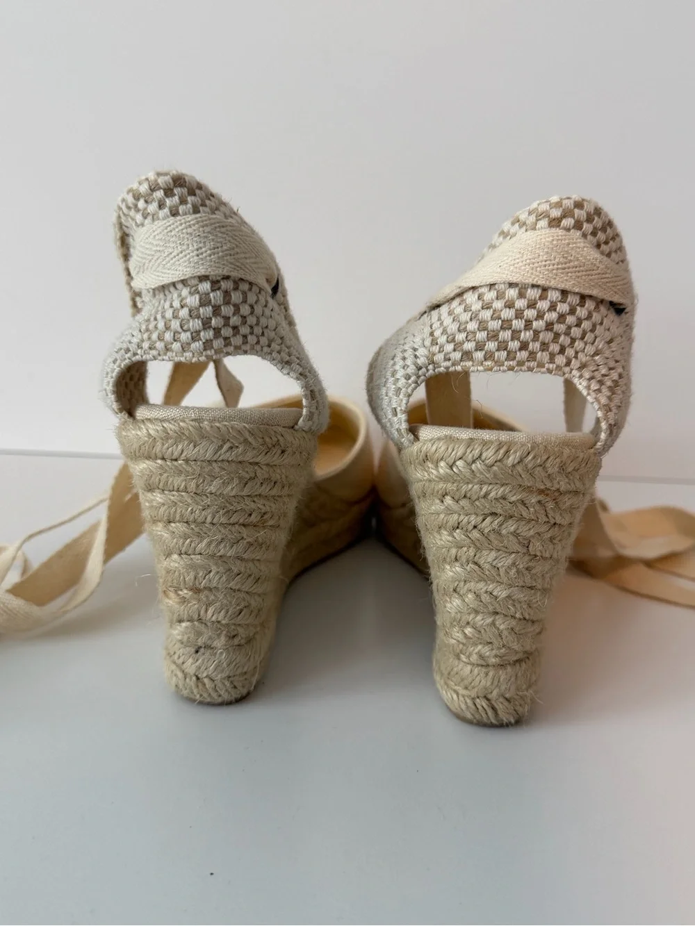 Soludos The Marseille Wedge Espadrille in La Concha Ivory, Size 7